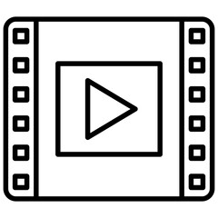 
Video film, viral marketing colored line icon
