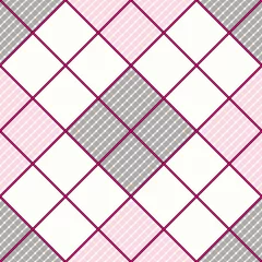 Fotobehang Roze, wit en zwart abstracte geometrisch patroon vector naadloos herhaal patroon © Doeke