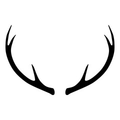 Fototapeta na wymiar Deer antlers silhouette isolated on white background. Horns icon