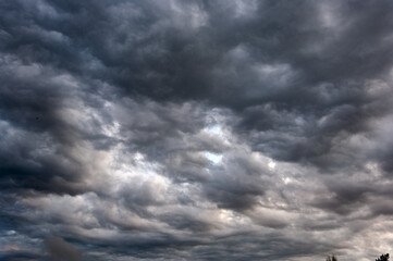 Clouds in the sky before a thunderstorm