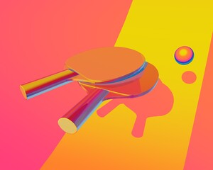 Ping-pong illustration. Sport colorful picture for web, print, presentation.