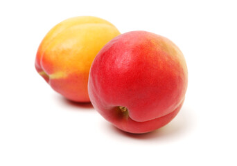 Fresh apricot fruits isolated on white background