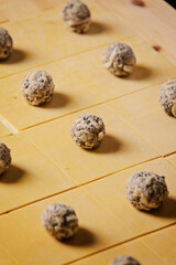 Yellow dough filling by meat and cheese