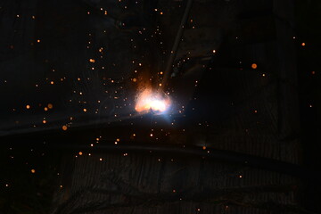 Snapshot of sparks during metal welding