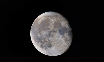 photography of the moon in high definition, you can see the texture and the craters