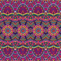 Abstract festive colorful grunge vector ethnic tribal pattern