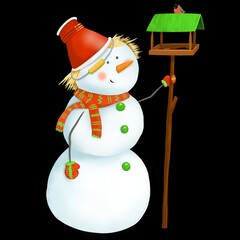 snowman with feeder