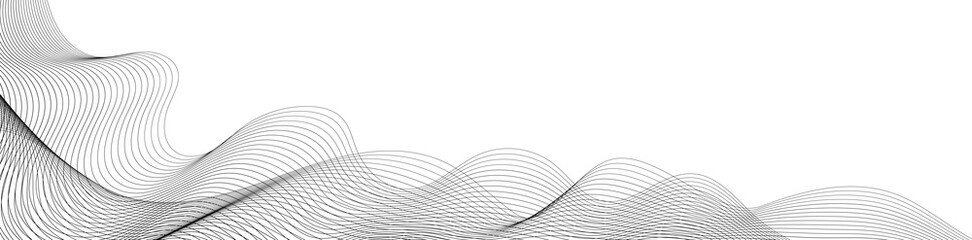 abstract vector gray curve wave lines on white background	
