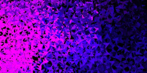 Dark blue, red vector backdrop with lines, triangles.