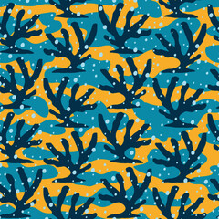 Beautiful Coral Vector Seamless Surface Pattern Design
