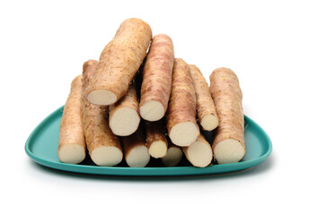 Chinese yam on white background