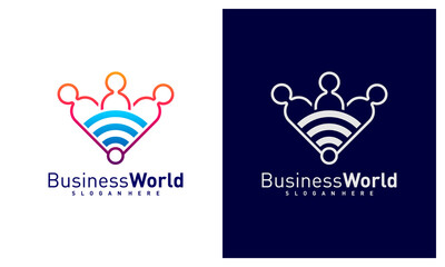 Smart People logo design vector, Colorful Smart logo design template, Icon symbol