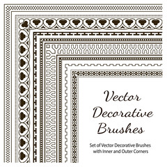 Decorative vector brushes with inner and outer corner.