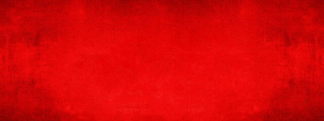 Festive abstract red grunge  concrete stone paper texture background banner panorama template pattern