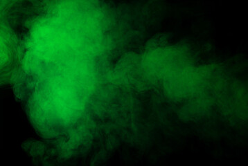 Green smoke on black background
