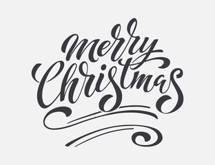 Merry Christmas and Happy New Year Vintage background with typography. Drawn by hands. Vector image.