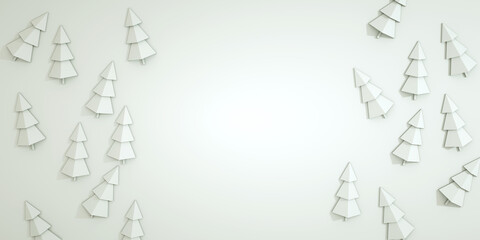 Christmas trees, many, top view, minimalism