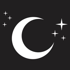 crescent moon vector illustration on colorful background. gradient color. great for cards, websites, banners, prints, celebrations, and more.
