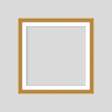 Realistic gold frame isolated on grey background. Perfect for your presentations. Vector illustration.