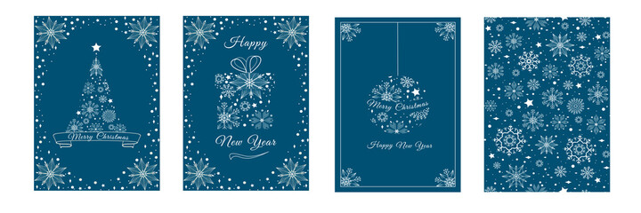 Fototapeta na wymiar Christmas Corporate and business holiday cards. Happy New Year. Vector flat illustration
