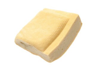 Dried bean curd on white background