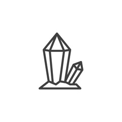 Magic crystal line icon. linear style sign for mobile concept and web design. Crystal stones outline vector icon. Symbol, logo illustration. Vector graphics
