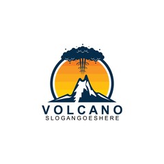 Volcano mountain logo vector. Simple illustration of volcano mountain vector logo