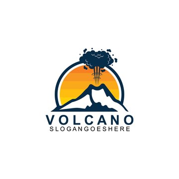 Volcano mountain logo vector. Simple illustration of volcano mountain vector logo