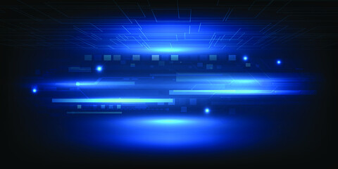 Abstract blue digital futuristic for advertising banner background and wallpaper.Vector illustration.
