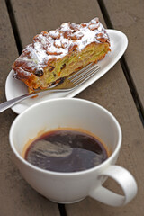 a piece of cake with coffee