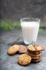 Christmas cookies with milk