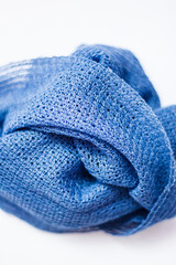 Blue peeling sponge for body. Bath accessories.