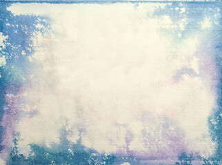 Vintage beige old paper background with blue and purple frame.