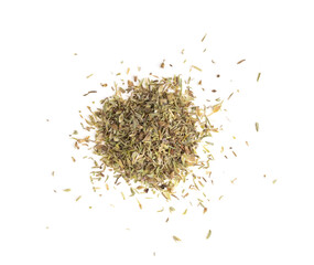 thyme leaves isolated on white background