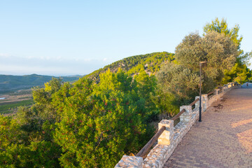 Serra d'Irta natural park, Costa del Azahar, Spain. Beautiful protected area, contrasted by mountains, pine tree forest and the mediterranean sea. Located between Alcossebre and Peniscola. Peaceful.