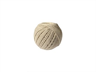 Ball of yarn on white background