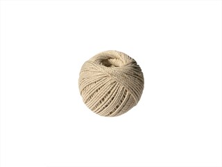 Ball of yarn on white background