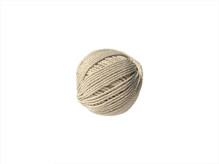 Ball of yarn on white background