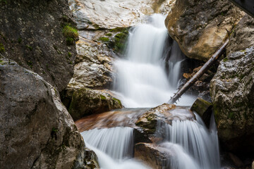 Fototapeta premium Fliessender Gebirgsbach in der Nähe von Füssen / Neuschwanstein
