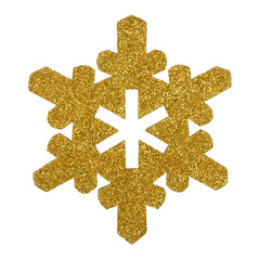 Obraz premium Christmas toys in the form of Golden snowflakes on a white background