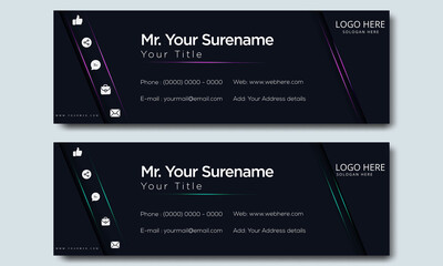 Email Signature, Colorful Email signature template, Set of email signature template design,