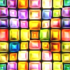 Seamless texture of abstract bright shiny colorful geometric shapes