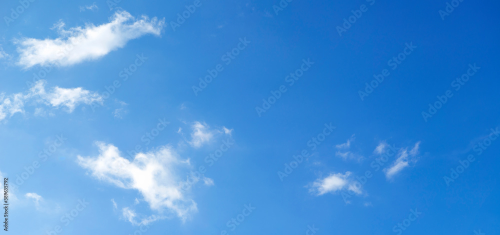 Wall mural blue sky with tiny clouds for background