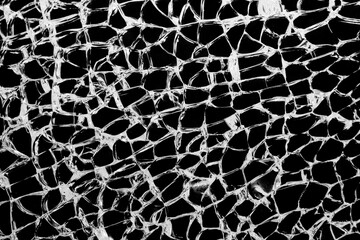 Texture broken glass on black background