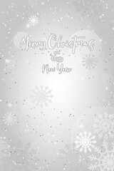 Greeting card with Merry Christmas calligraphy text