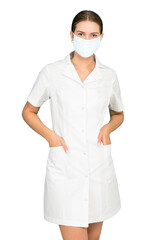 pielęgniarka biała kobieta na dyżurze w gabinecie