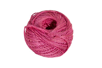 Skein of thread for knitting Iris isolate on a white background.