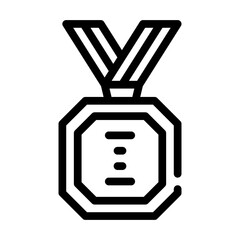 golden medal line icon vector illustration sign