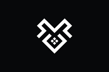 Obraz premium Logo design of M MM in vector for construction, home, real estate, building, property. Minimal awesome trendy professional logo design template on black background.