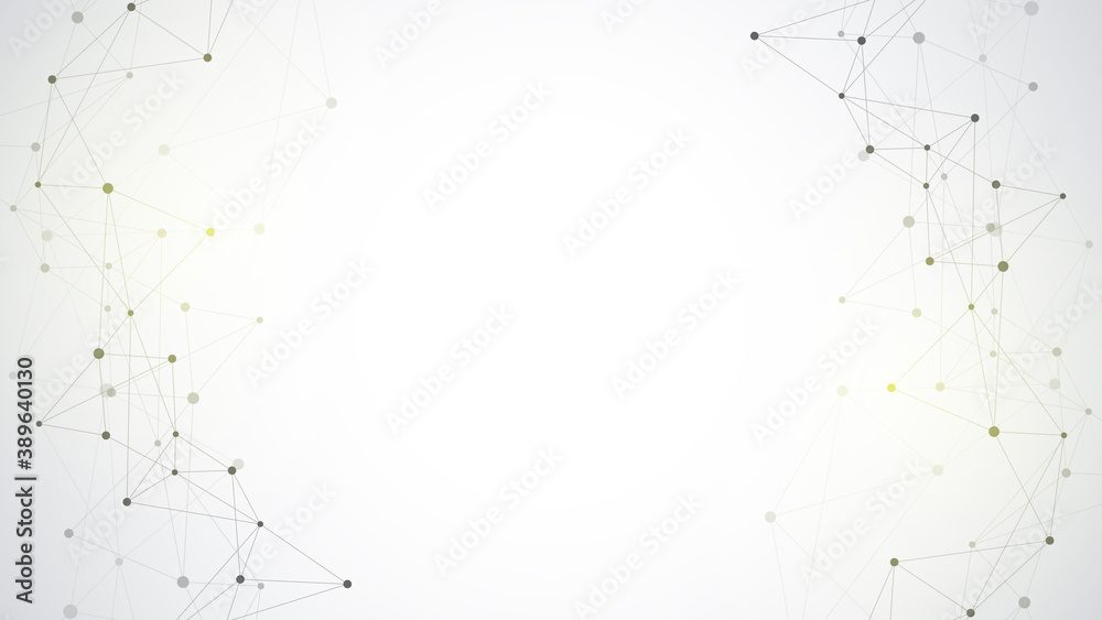 Poster abstract polygonal background with connecting dots and lines. global network connection, digital tec